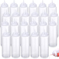 32 oz Squeeze Bottle 24 Pack - Large Clear Wide Mouth Bottles