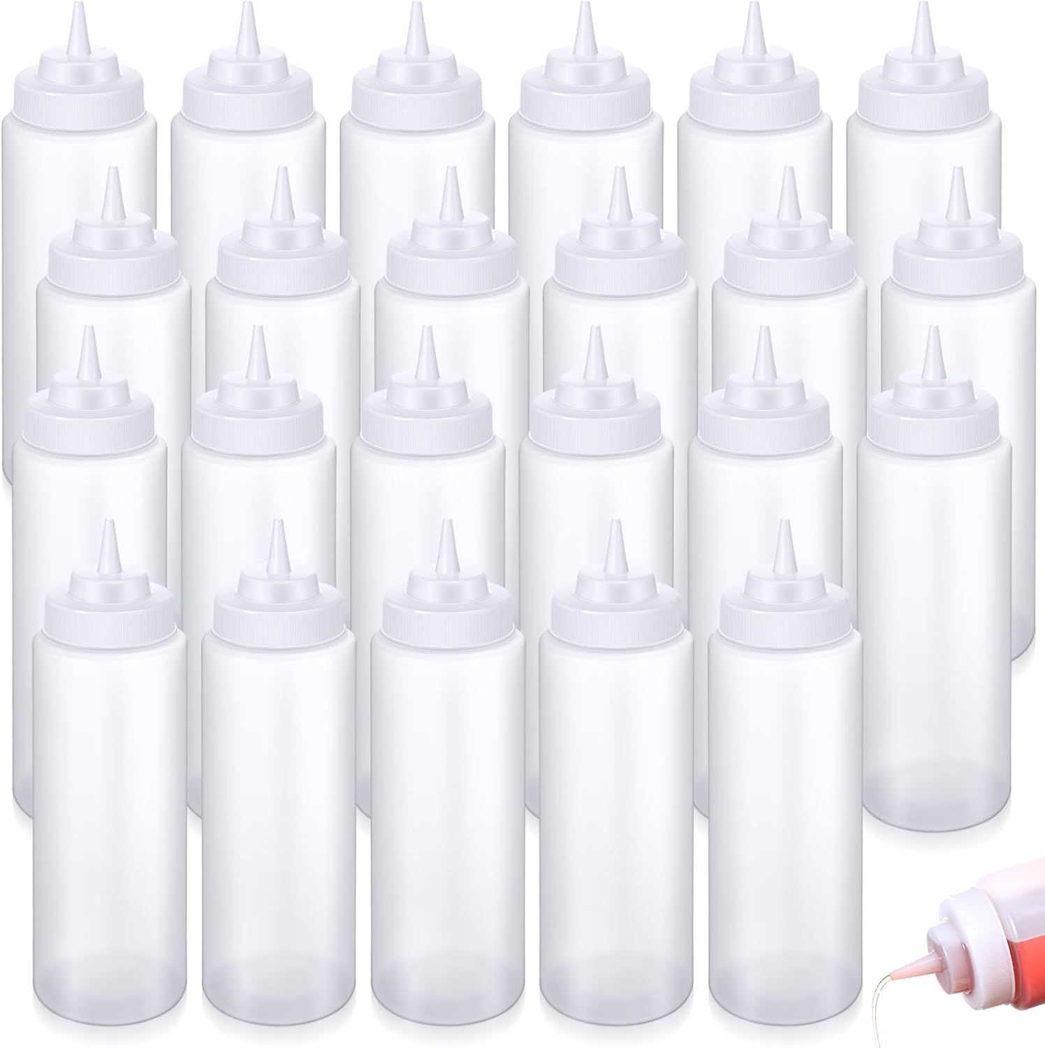 24 Pcs 32 oz Squeeze Bottles for Sauces and Condiments