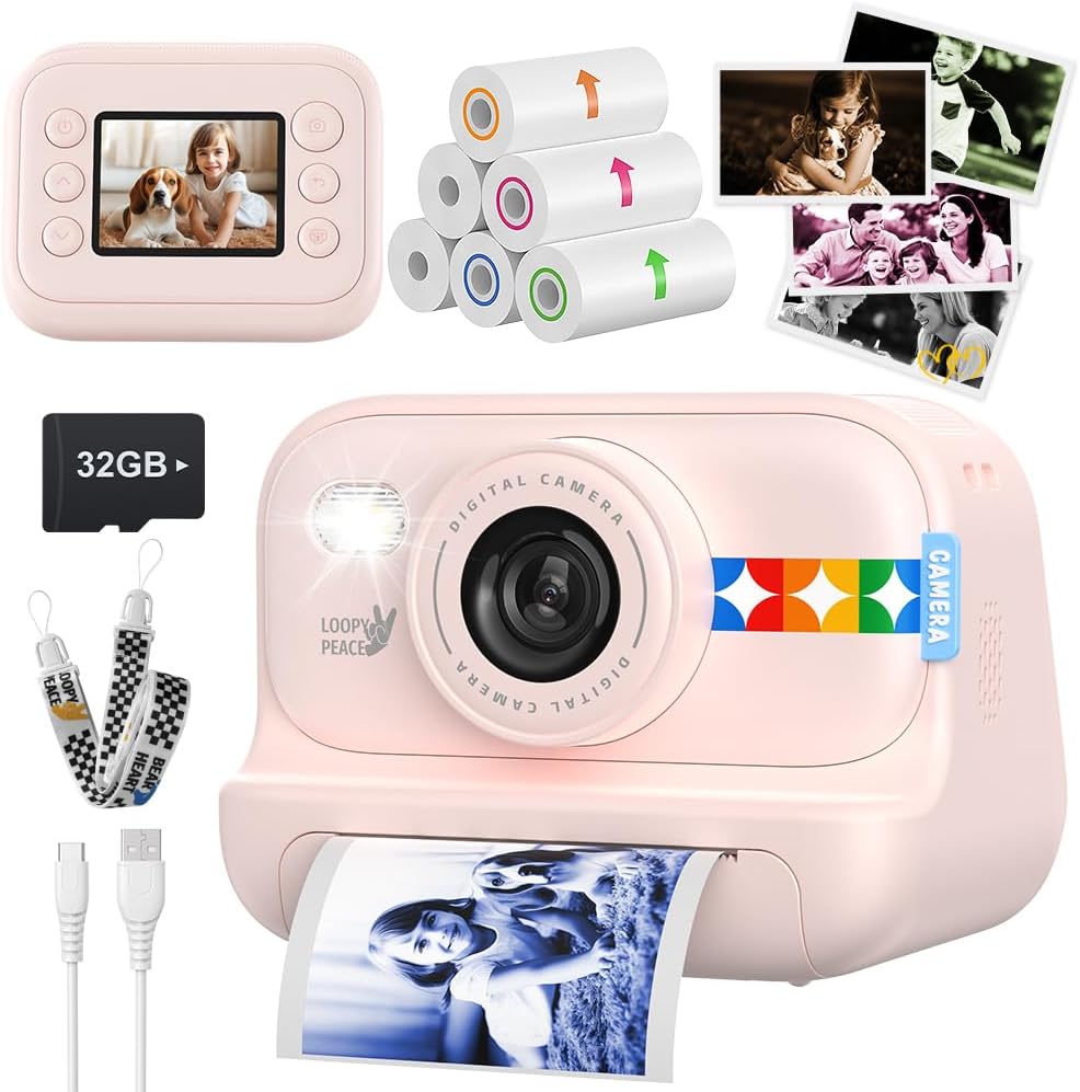 Kids Color Instant Print Camera with Fun Effects for Ages 3-12