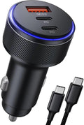 USB C Car Charger 90W 3-Port Dual USB-C & USB-A - Fast Multi-Device