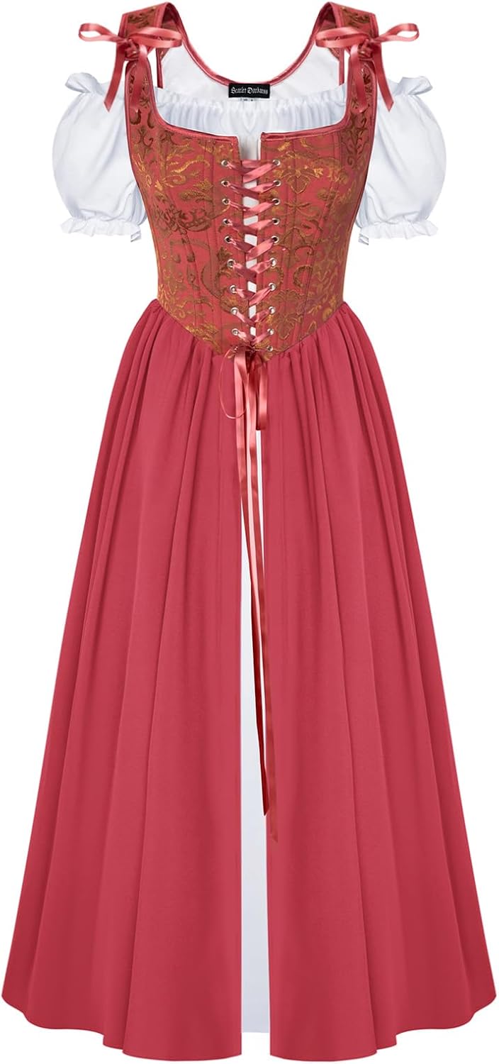 Scarlet Darkness Renaissance Costume for Women - Medieval Dress