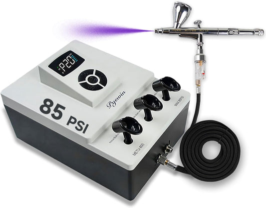 Low-Noise Dual-Action Airbrush Kit - High-End Compatible