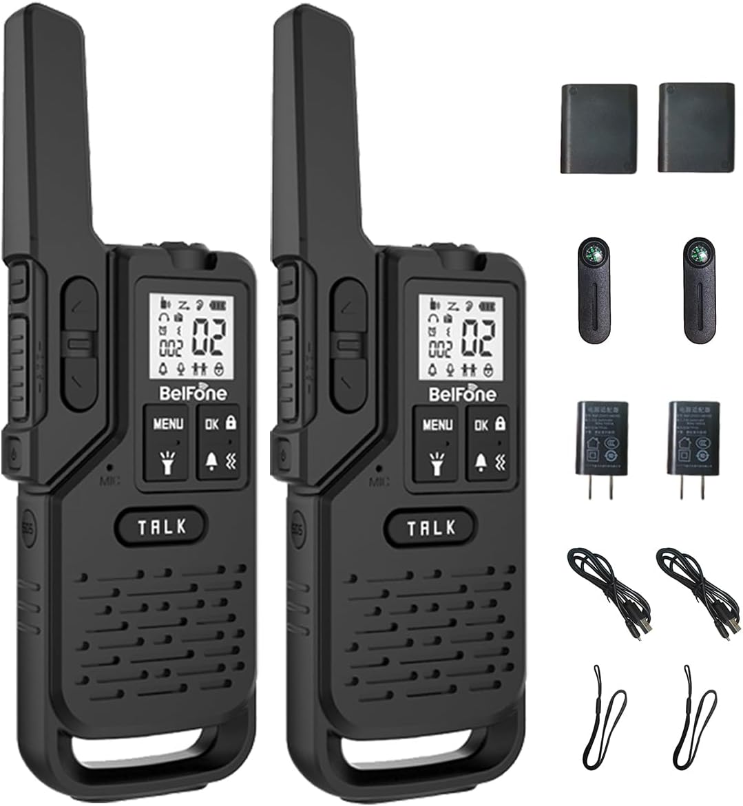 Two Long Range Walkie Talkies with 20 Channels and SOS Feature
