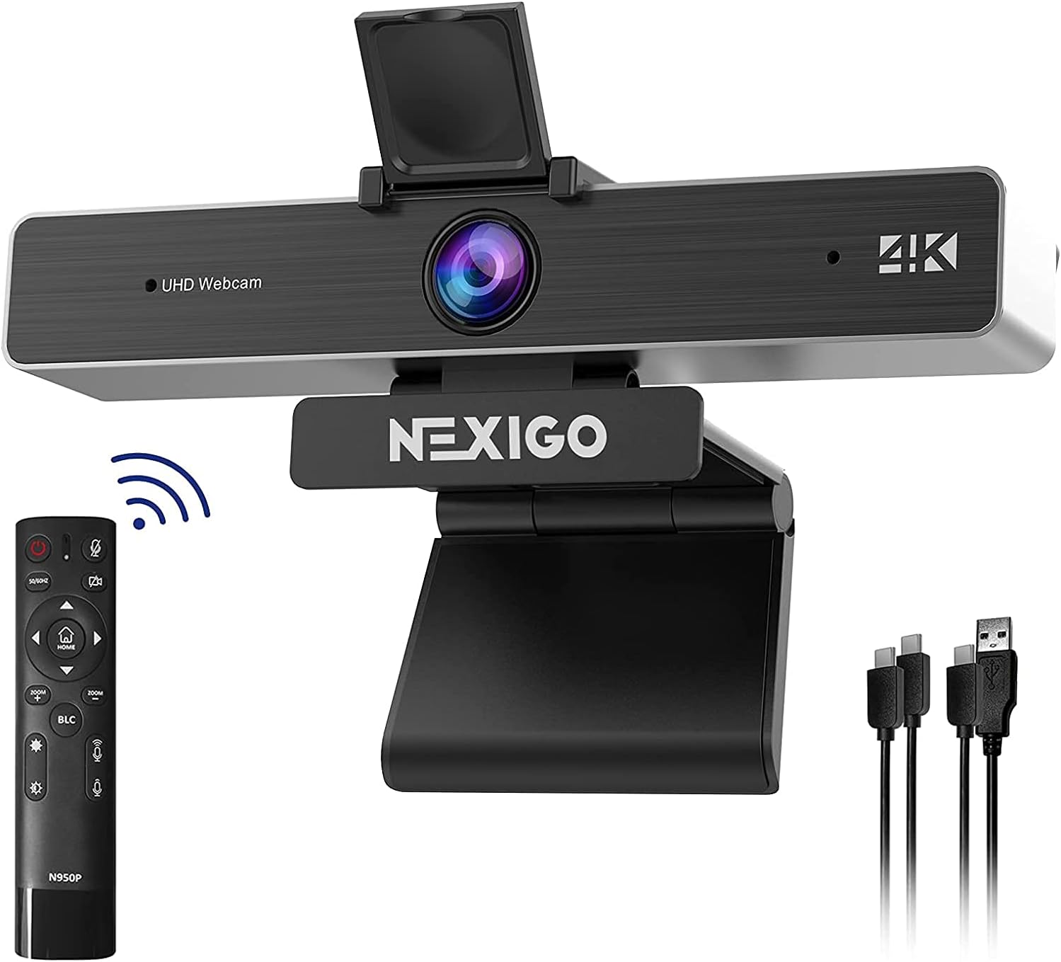 NexiGo N950P 4K Zoomable Webcam with Remote Control Features