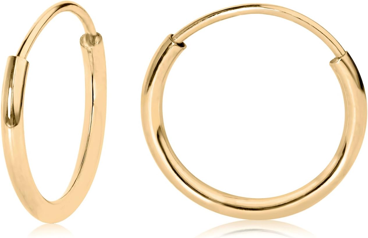 Lightweight Endless Hoop Earrings in 14K Gold for All