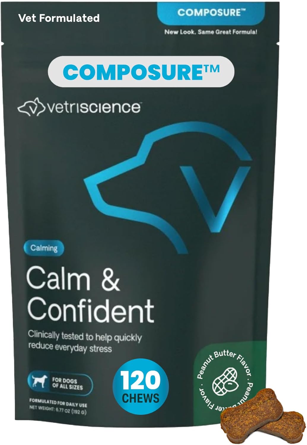VetriScience Calm & Confident Chews for Stress Relief in Dogs