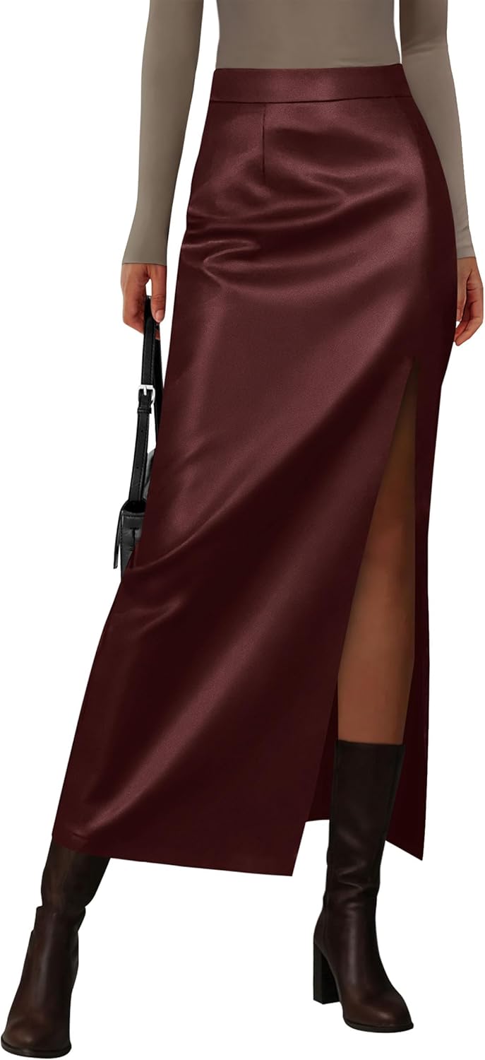 PRETTYGARDEN Womens Faux Leather Skirts for Chic Fall Fashion