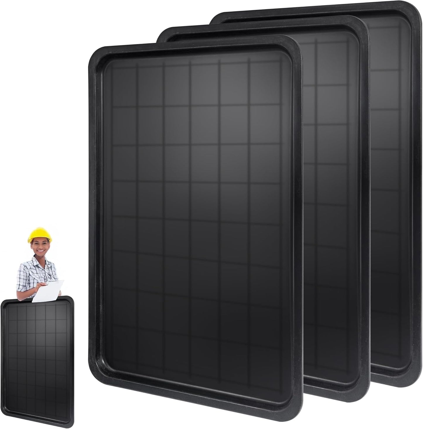 3Pcs Oil Drip Pan for Under Car - Large Drip Tray for Garage