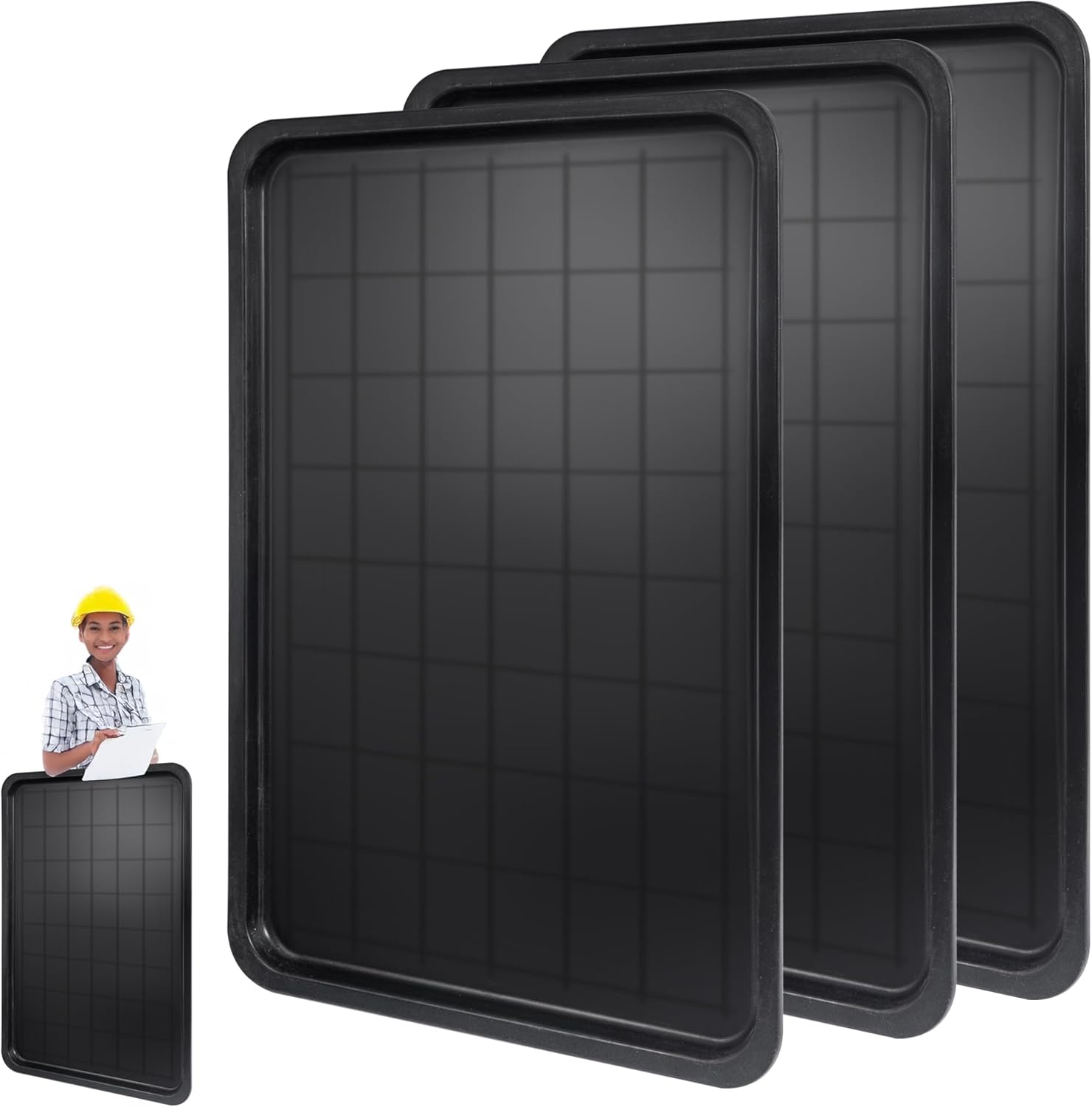 3Pcs Oil Drip Pan for Under Car - Large Drip Tray for Garage