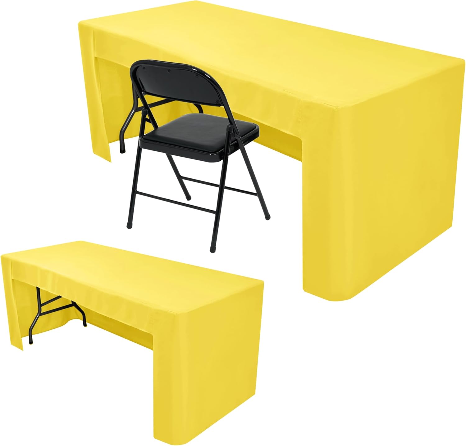 Fitted Tablecloth for Trade Shows and Events - 2 Pack Yellow