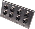 Seismic Audio SA-PLATE34 4 Gang Stainless Steel Wall Plate - Durable