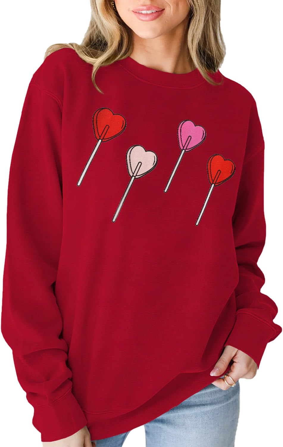 Love Heart Graphic Sweatshirt by Ritatte
