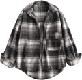 Plaid Long Sleeve Shirt Jacket - Oversized Casual Shacket for Fall