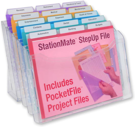 Incline Desk Organizer with 18 Pocket Files