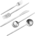 Matte Silverware Set VANVRO 60-Piece Stainless Steel Flatware