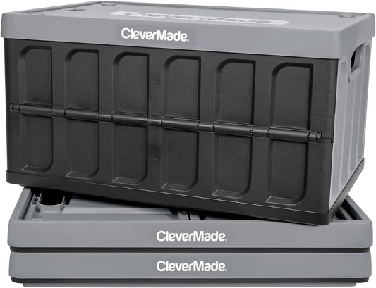 CleverMade Collapsible Storage Bins with Lids - Durable 3 Pack