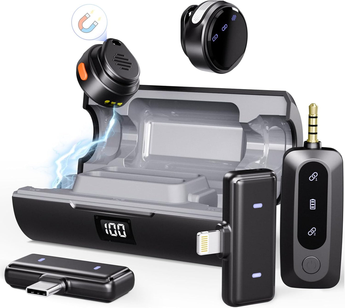 Moman Wireless Lavalier Microphone for Clear Audio Recording