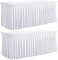 Outpain White Spandex Table Clothes for 6 Foot Rectangle Tables