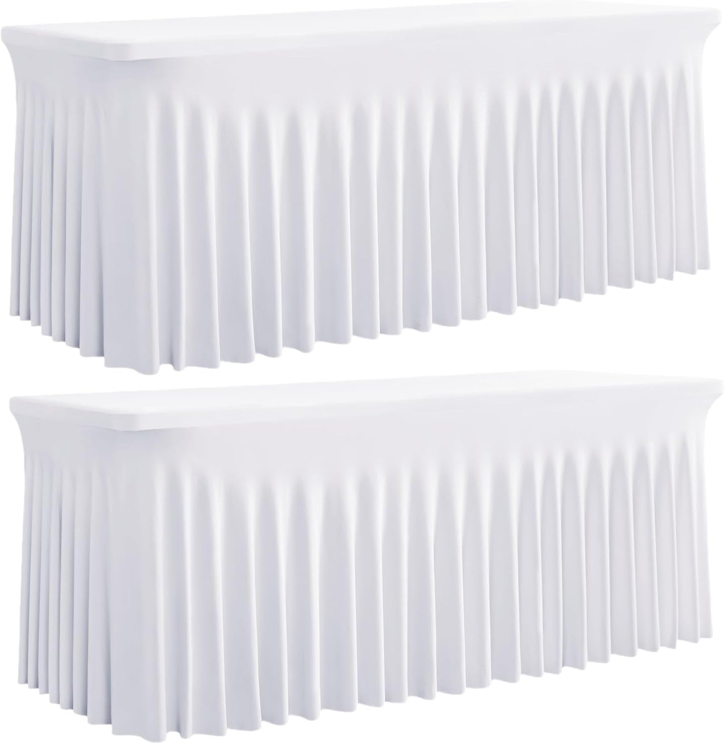 Elegant 6FT Spandex Table Covers for Rectangle Tables - 2 Pack