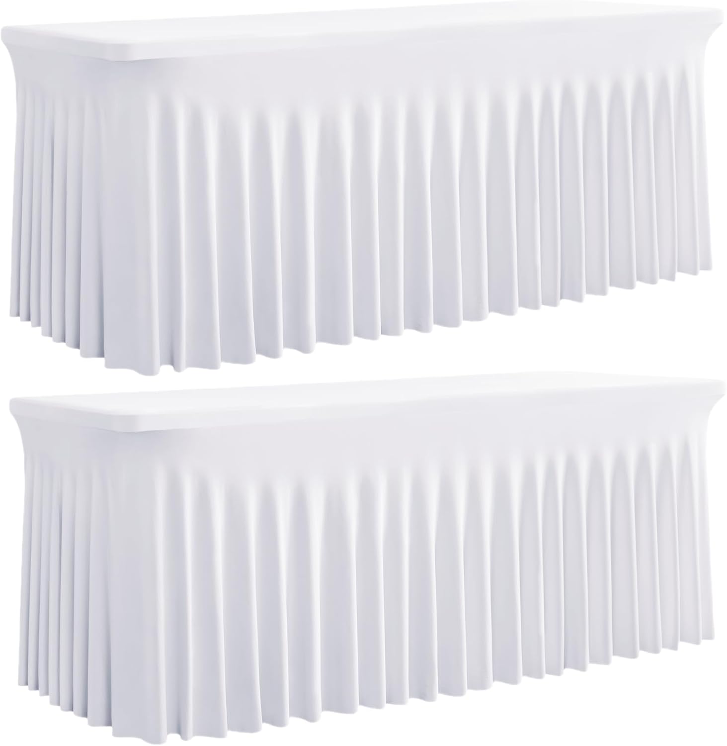 Elegant 6FT Spandex Table Covers for Rectangle Tables - 2 Pack