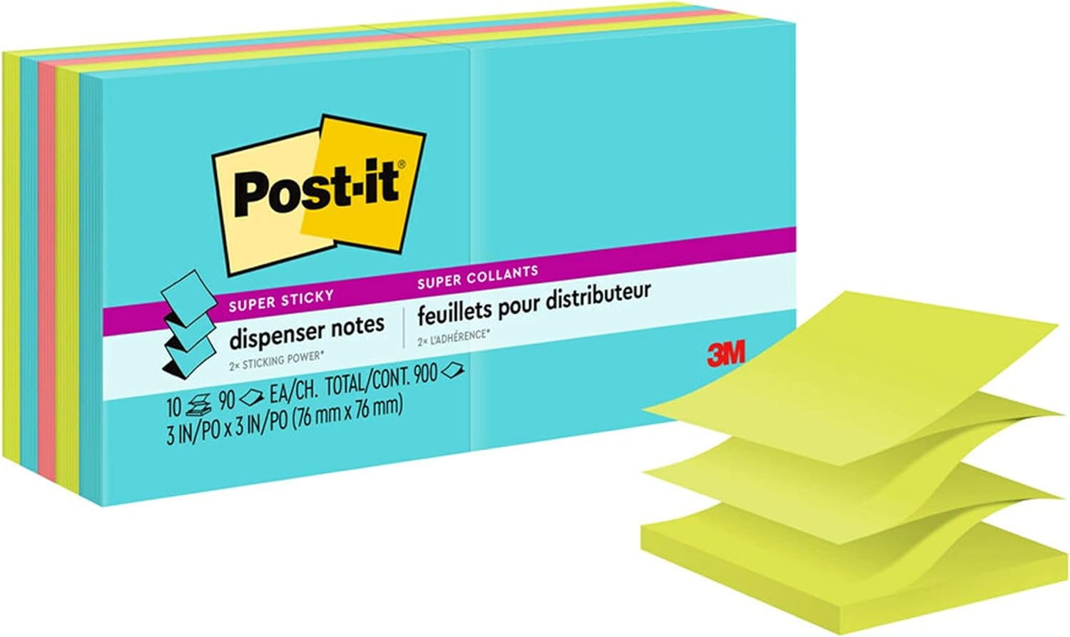 Post-it Super Sticky 3x3 Notes - 2X Sticking Power!