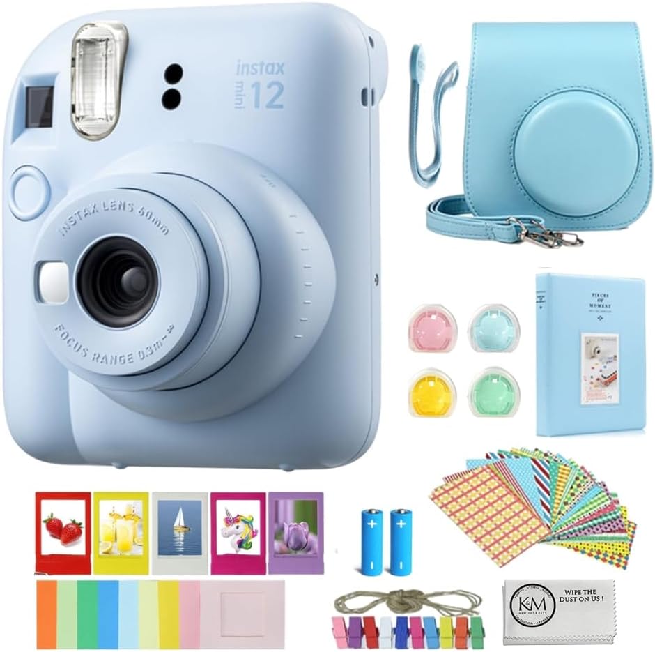 Fujifilm Instax Mini 12 Camera Bundle | Pastel Blue + Accessory Pack