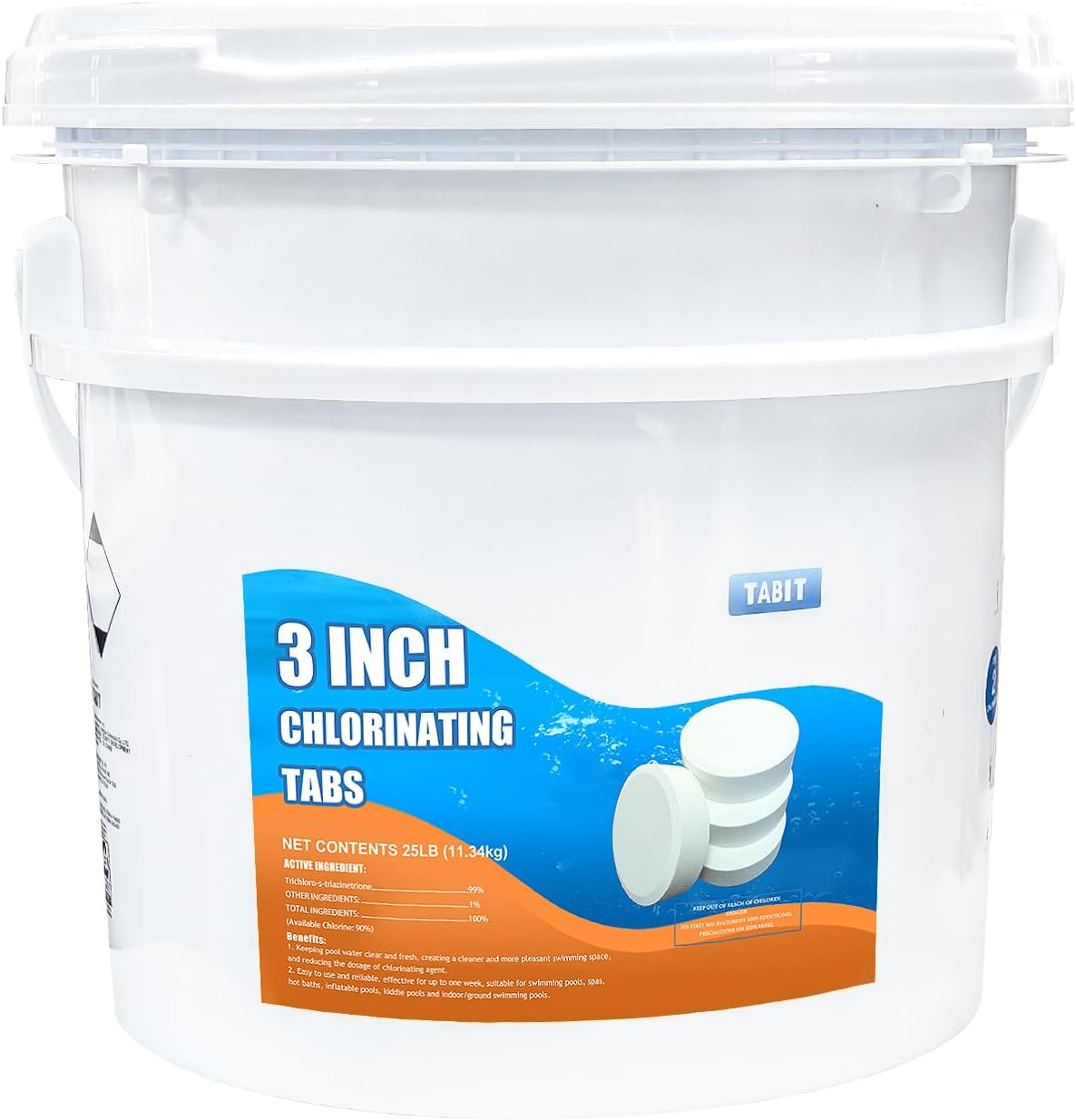 Chlorine Tablets 3 inch 25 Pounds for Clean Pools and Spas