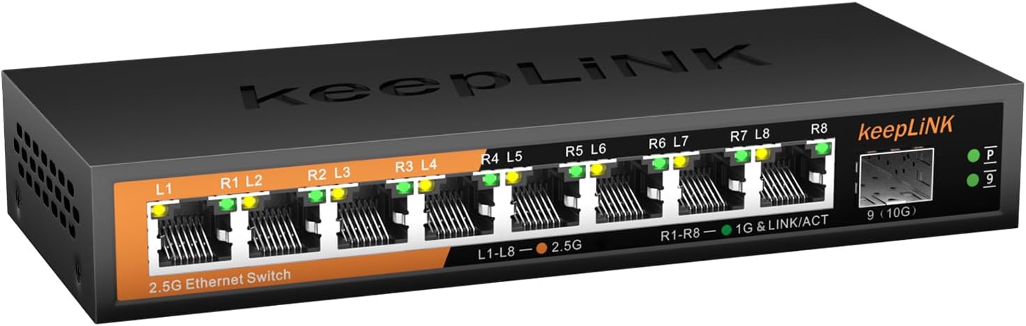 8 Port 2.5G Switch Unmanaged for Ultra-Fast Network Speeds