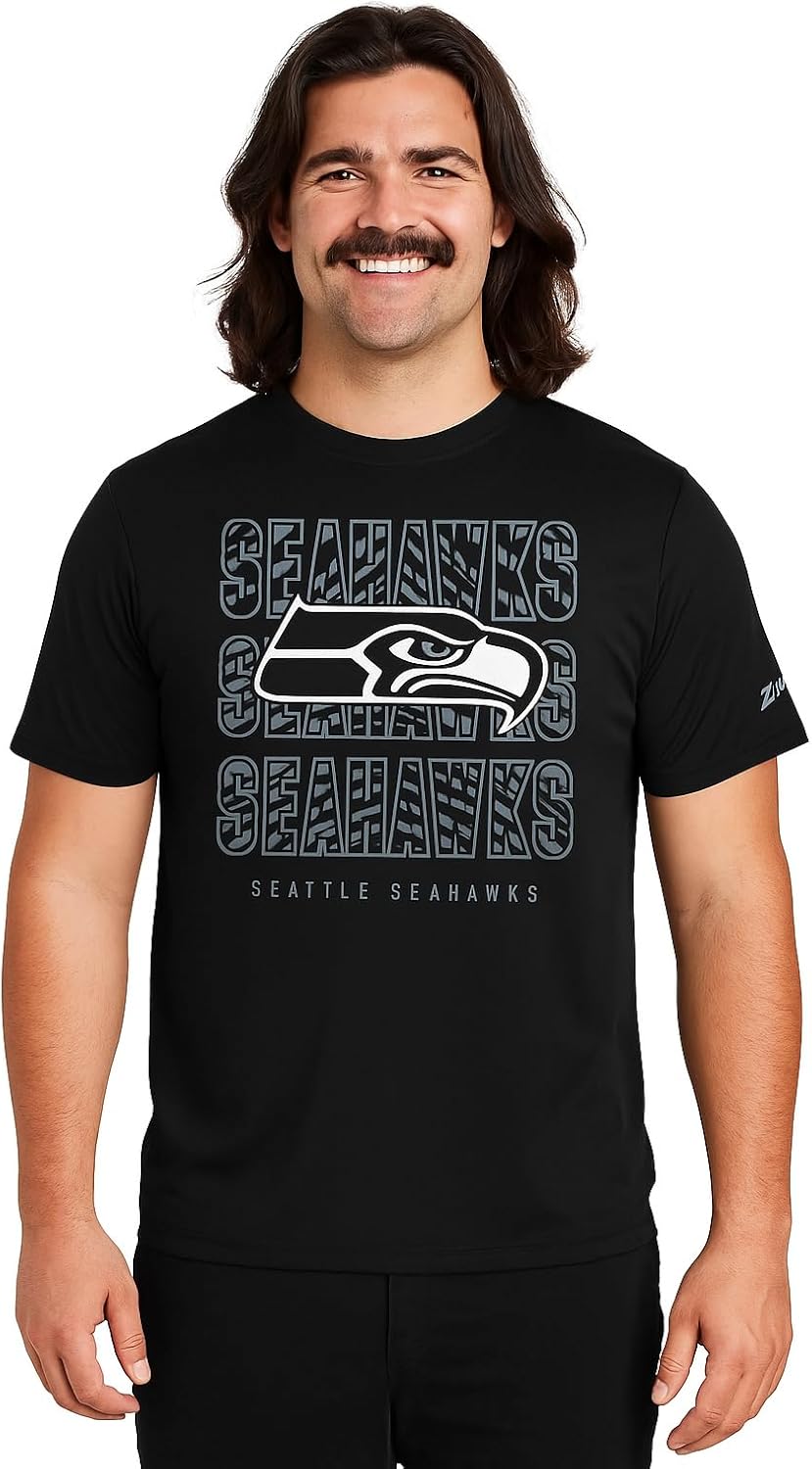 Zubaz NFL Men's Short Sleeve Team Graphic T-Shirt for Fans