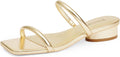 Square Open Toe Heeled Sandals - Low Block Heel for Everyday Style