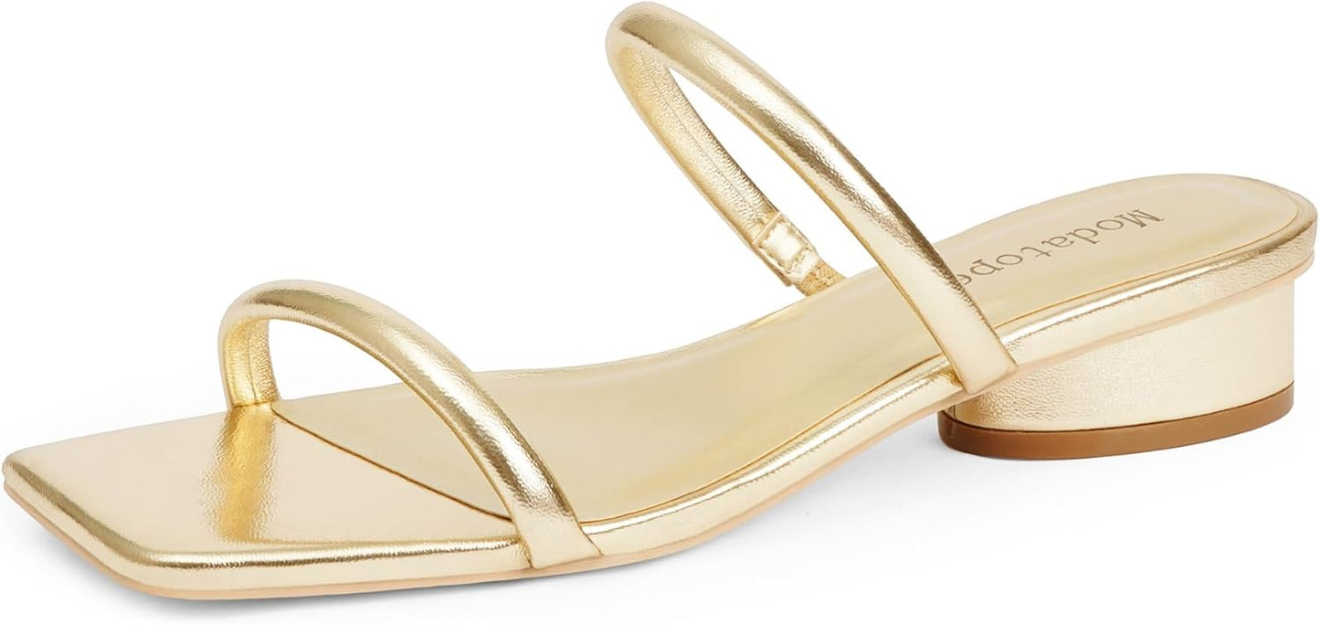 Modatope Square Open Toe Heeled Sandals for Women Stylish Fit