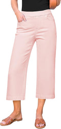 Capri Jeans for Women Wide Leg High Waisted - Stretchy Pull On