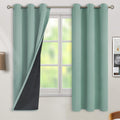 Thermal Insulated 100% Blackout Curtains for Bedroom - Frosty Green