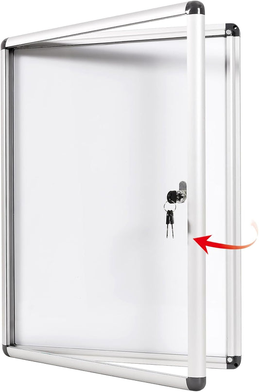 SWANCROWN Lockable Display Board with Magnetic Surface for Notices