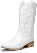 Women's Square Toe Cowboy Boots Mid Calf - Comfortable Dance Heel