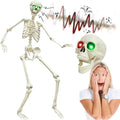 CAMIRUS 5.4FT Full Size Halloween Skeleton - Posable Light & Sound