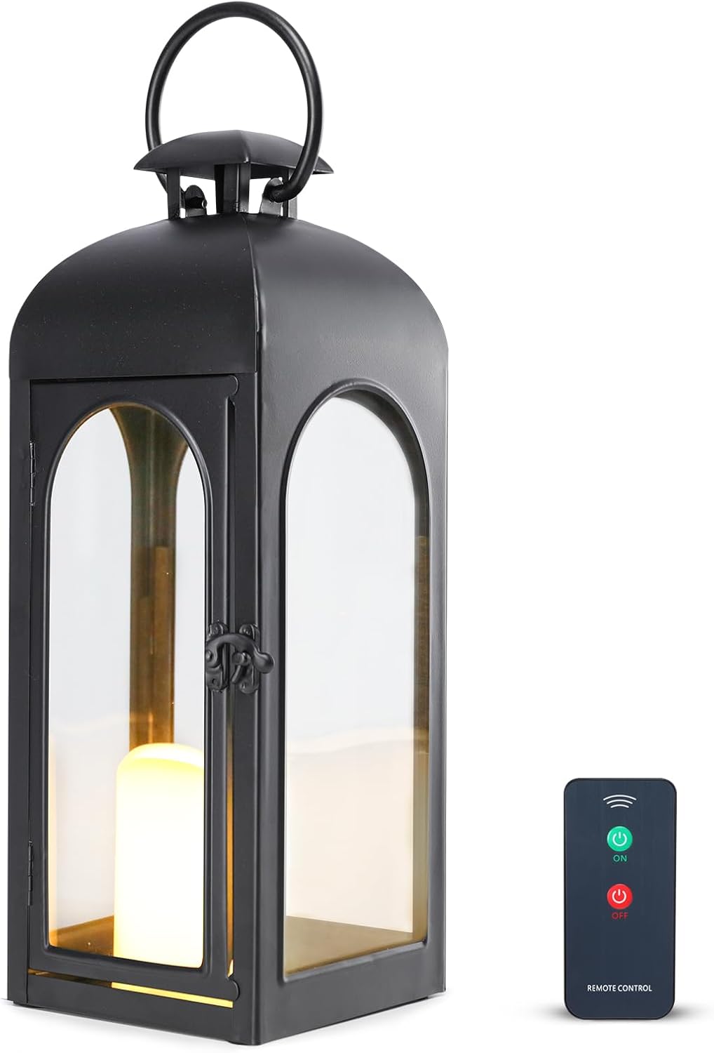 16 Inches Metal and Stainless Steel Glass Decorative Lantern
