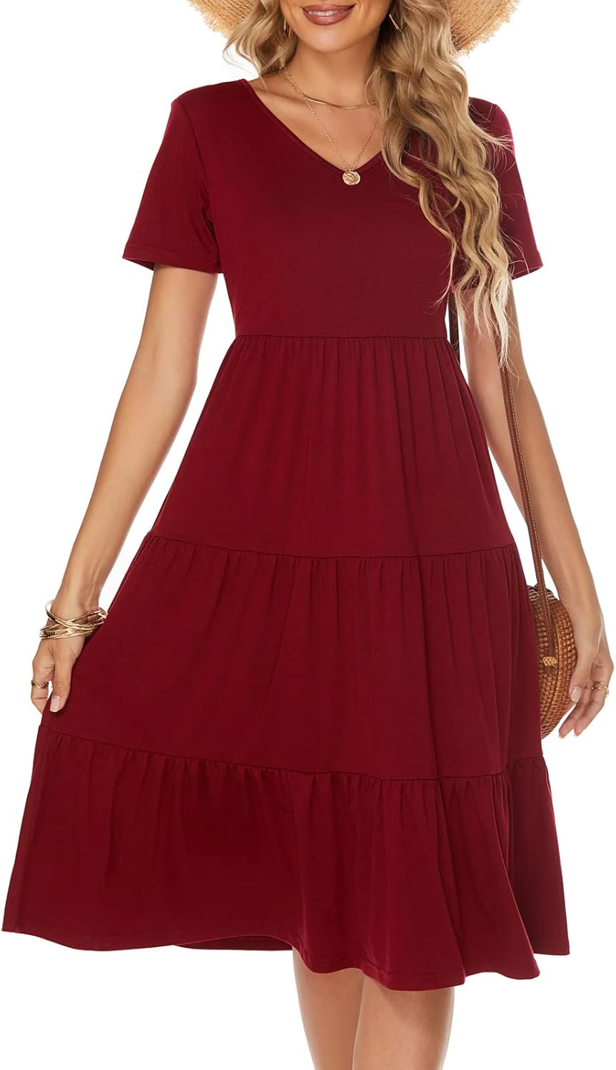 Berydress Women's Casual Summer Tiered Midi Dress for 2025