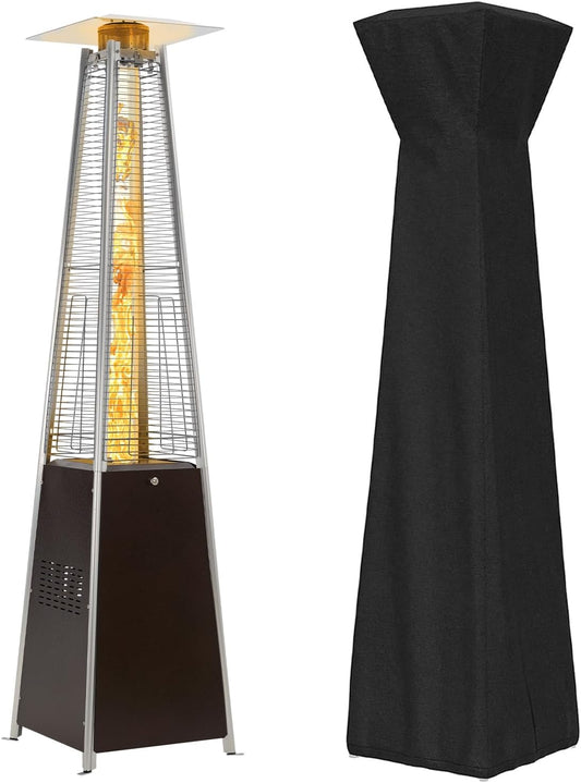 48,000 BTU Pyramid Patio Heater with Wheels & Cover - Stay Cozy Outdoors!