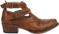 ROPER Womens Willa Embroidery Snip Toe Ankle Boots - Distressed Cognac