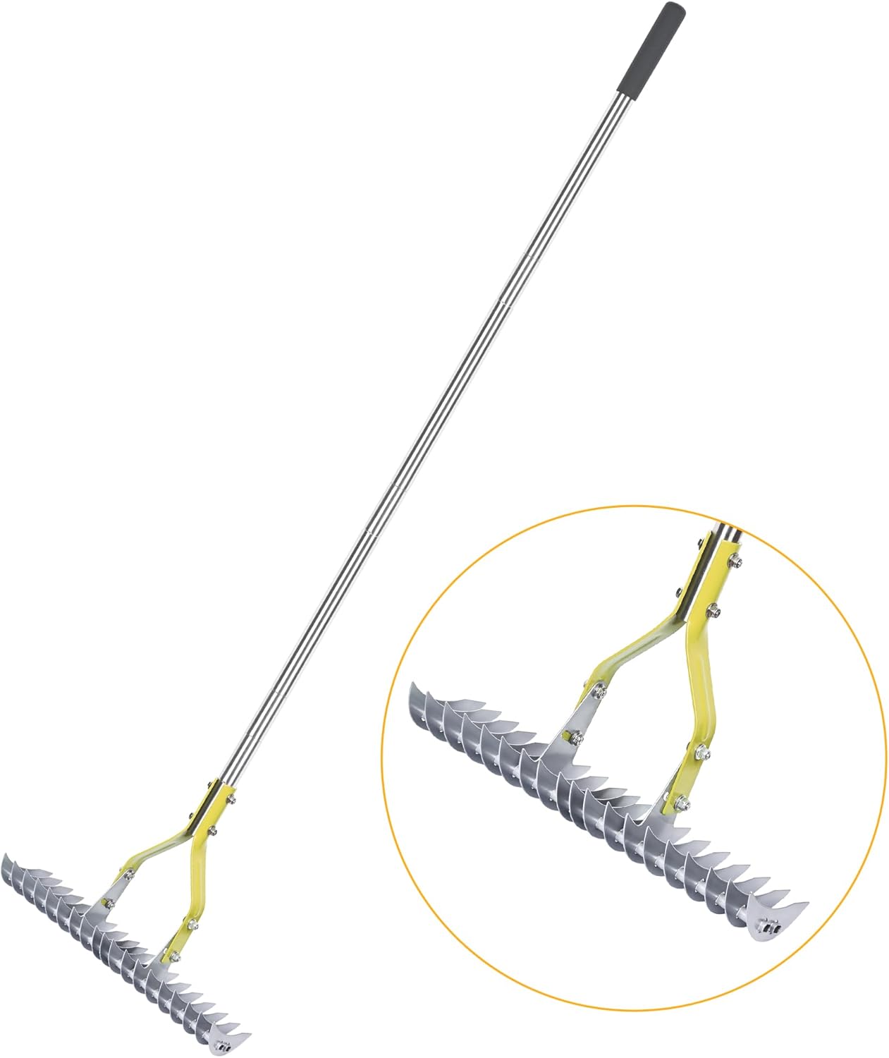 Thatching Rake 15-Inch Wide for Efficient Lawn Care and Cleaning