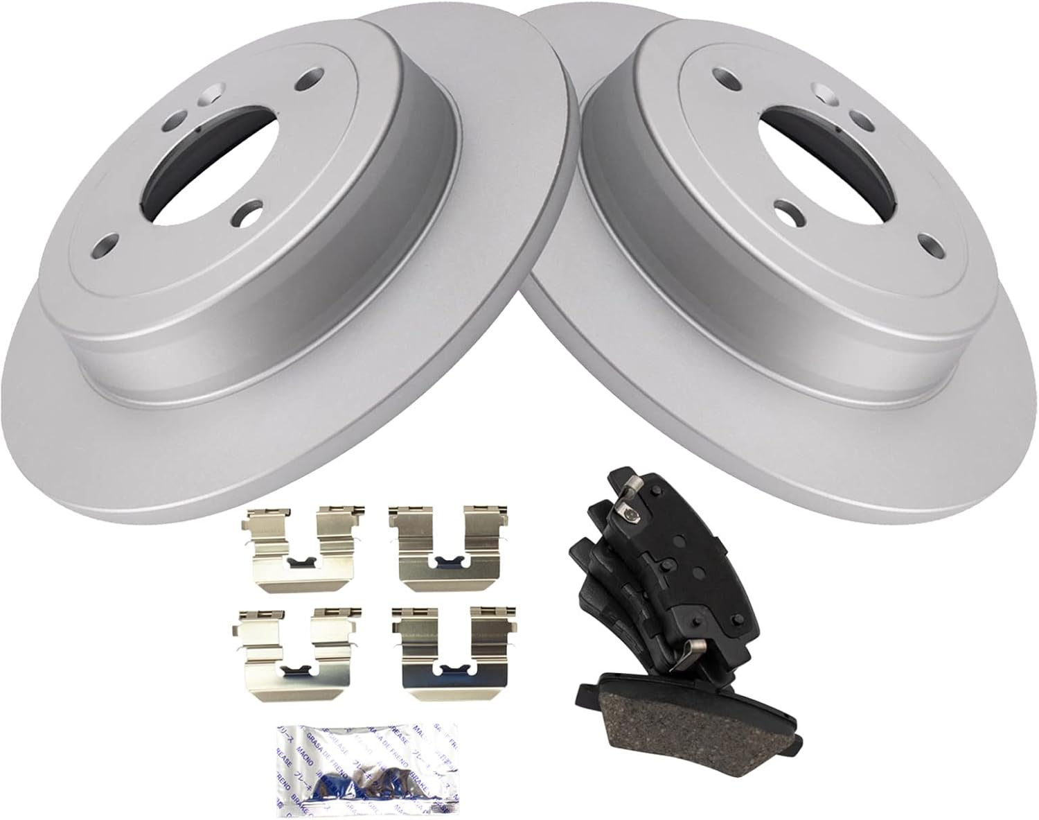 TRQ Rear Brake Pad & Rotor Kit for Hyundai Accent & Kia Rio