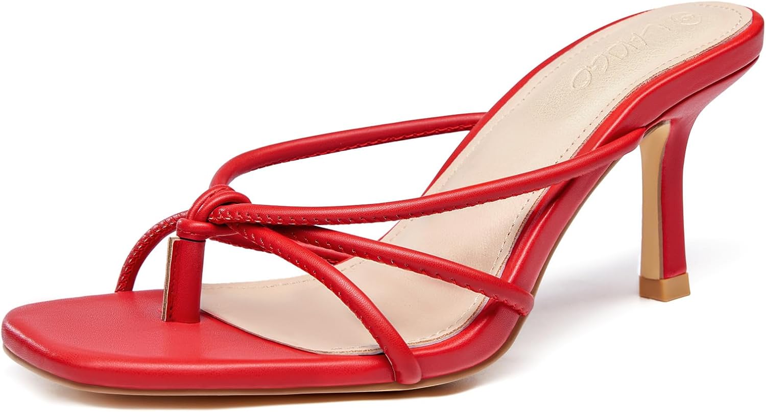 LAICIGO Womens Square Open Toe Flip Flops for Chic Style