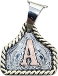 Handmade Cow Tag Copper Initial Necklace - Hand Engraved Pendant top