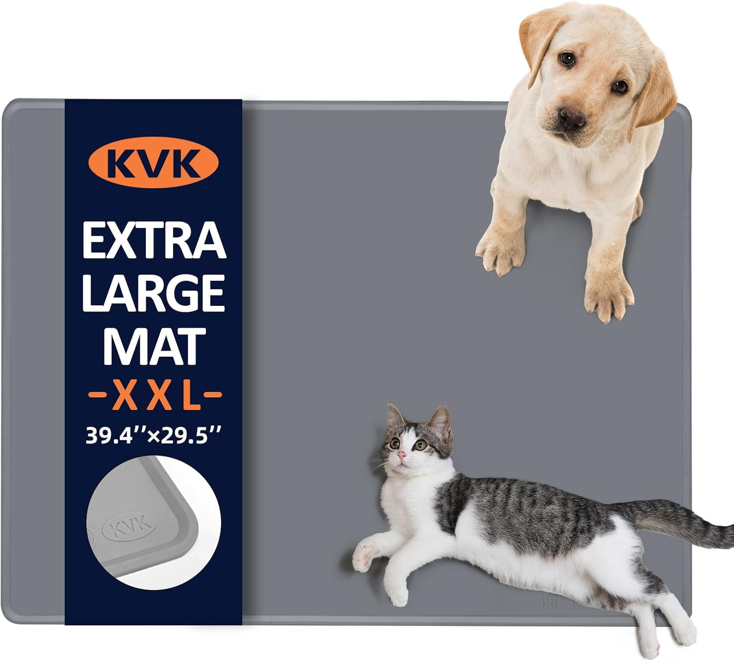 Extra Large Dog Food Mat - Waterproof Silicone Pet Feeding Mat