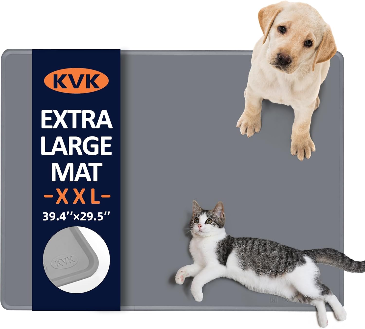 Extra Large Dog Food Mat - Waterproof Silicone Pet Feeding Mat