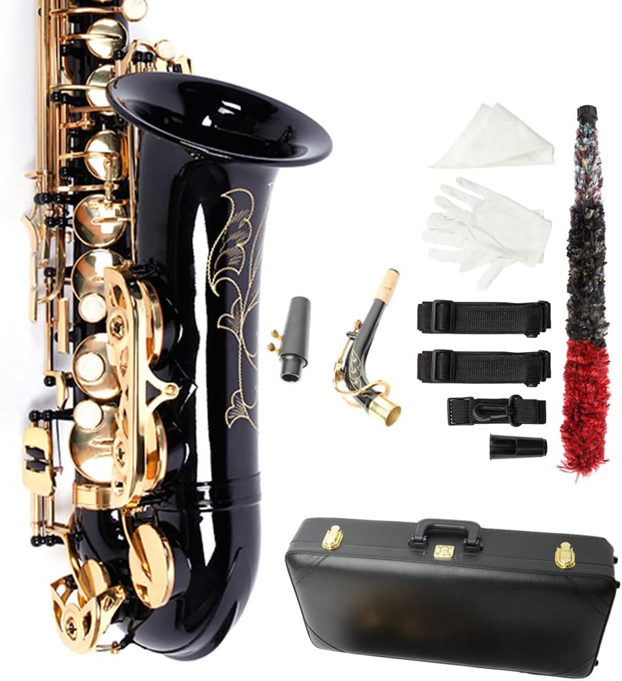 Ktaxon Alto Saxophone Drop E Brass Full Kit for Beginners
