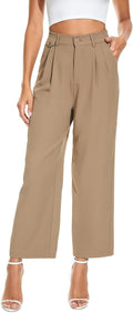 Women's Loose Pleated Front Wide Leg Pants - Versatile Everyday Staple
