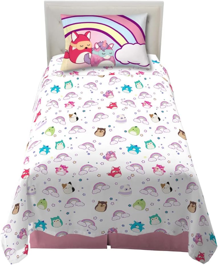 Squishmallows Bedding Super Soft Microfiber Sheet Set for Twin