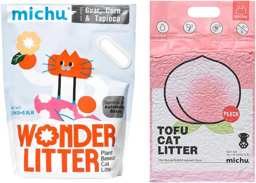 Michu Tofu Cat Litter Natural Clumping for Happy Cats